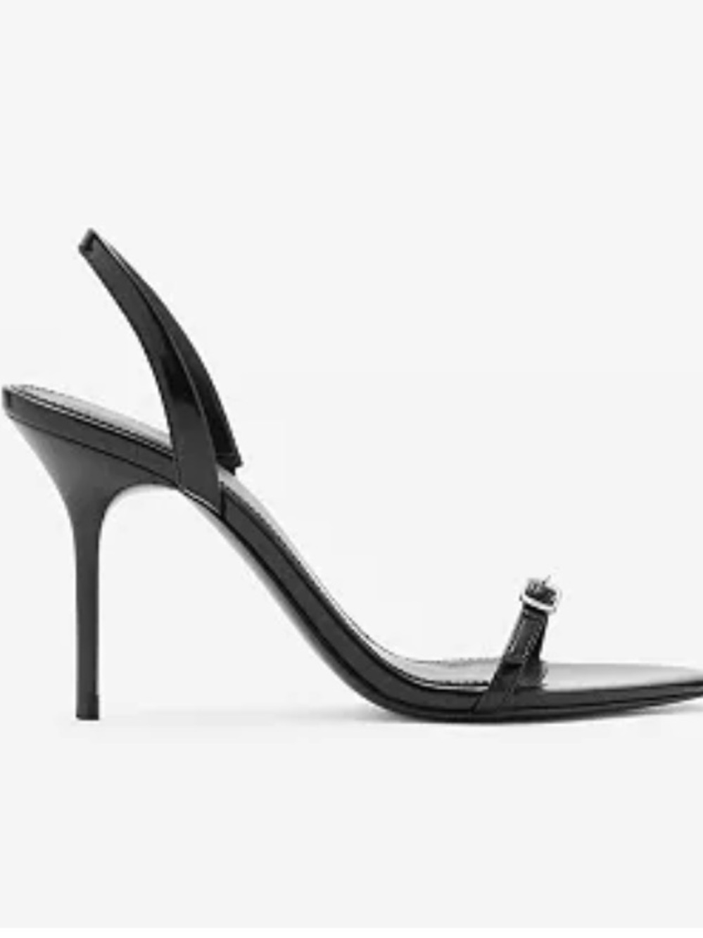 NEW Mango Buckled Stiletto Heel Sandals in Black Patent - Picture 2 of 10